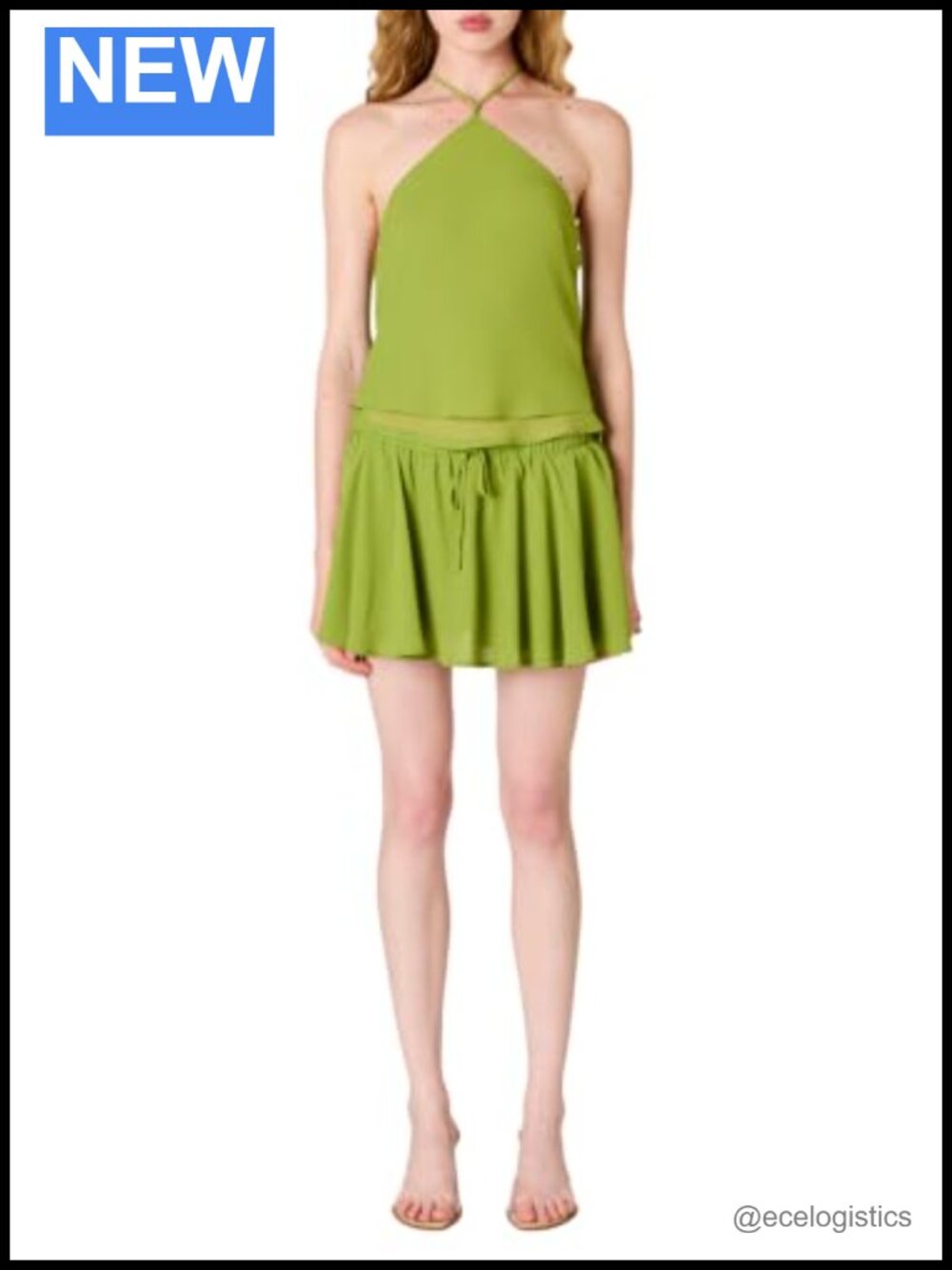 100% Polyester Mini Skirt Pull On Adjustable Drawstring Work Wear